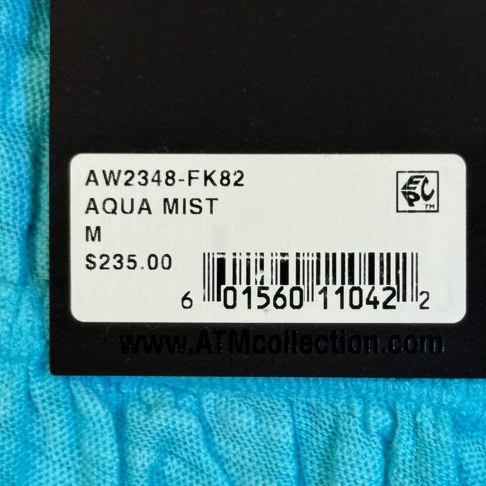 NWT ATM‎ Anthony Thomas Melillo Sublime Slub Jersey Minidress Aqua Mist Size M - Picture 8 of 12